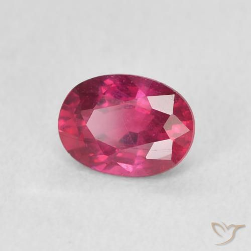 1.24 ct Red Ruby Stone, Natural Ruby in Oval Facet Shape for Sale