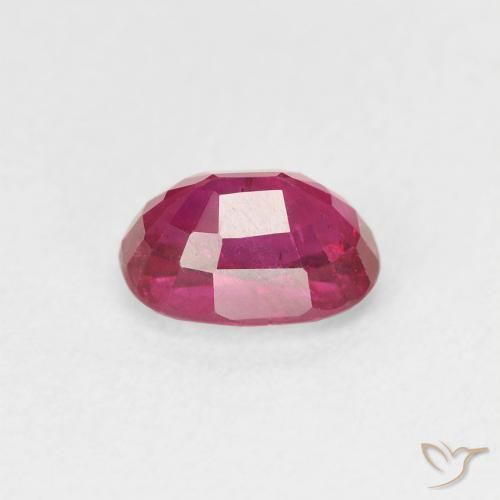 Ruby Gemstone in 7 x 5 mm (calibrated) Size for Sale, Ruby Stone in Light Red Color