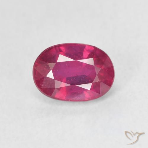 1.42ct Natural Light Red Ruby, Oval, VS