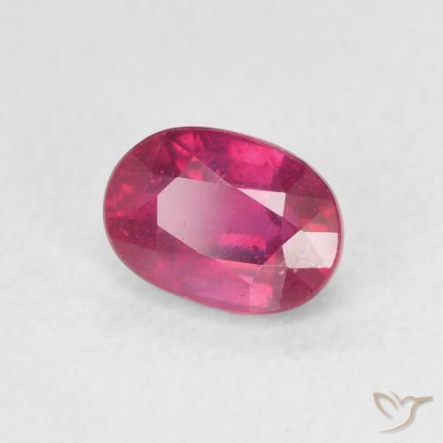 1.42 ct Red Ruby Stone, Natural Ruby in Oval Facet Shape for Sale