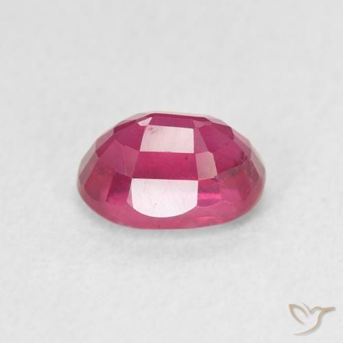 Ruby Gemstone in 7 x 5 mm (calibrated) Size for Sale, Ruby Stone in Light Red Color