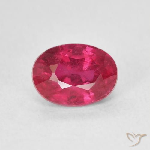 1.45ct Natural Medium Red Ruby, Oval, VS