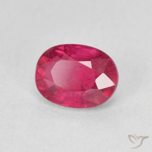 1.18 ct Red Ruby Stone, Natural Ruby in Oval Facet Shape for Sale