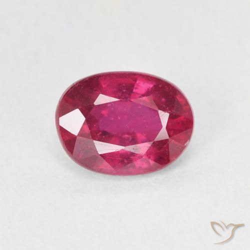 1.09 ct Oval Cut Ruby, 6.7 x 5 mm From Madagascar, Photo A