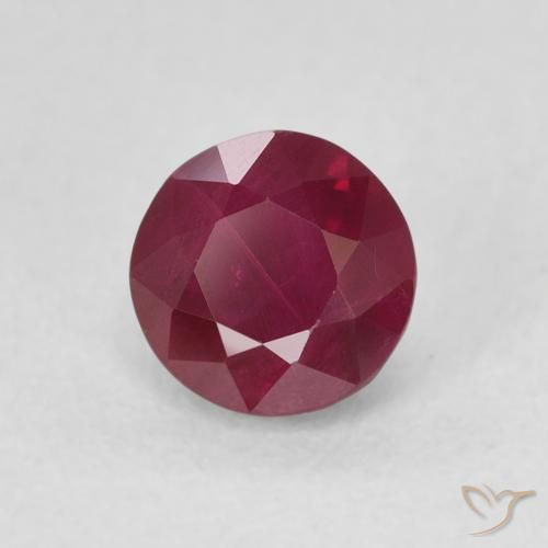 1.13 ct Red Ruby Stone, Natural Ruby in Round Facet Shape for Sale