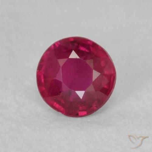 0.17ct Natural Deep Reddish Pink Ruby, Round, VS