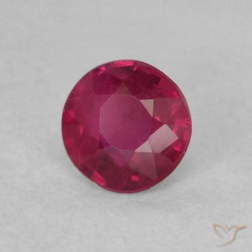 0.17 ct Red Ruby Stone, Natural Ruby in Round Facet Shape for Sale
