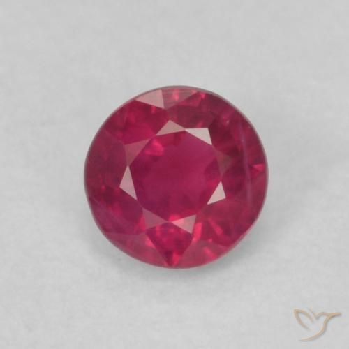 0.20ct Natural Medium Dark-Red Ruby, Round, VS