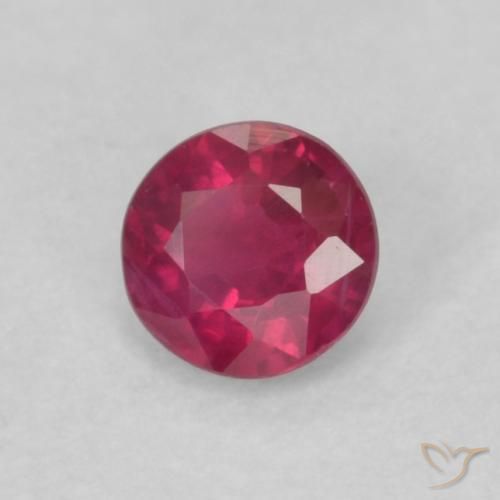 0.20 ct Red Ruby Stone, Natural Ruby in Round Facet Shape for Sale