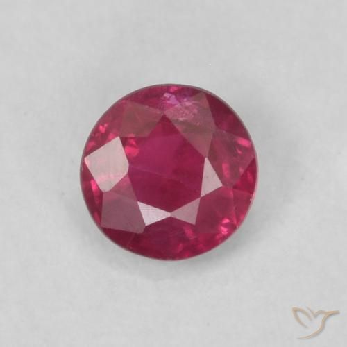 0.18 ct Loose Round Cut Ruby, 3.4 mm From Myanmar, Photo A