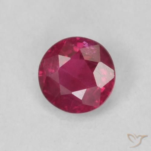 0.18 ct Red Ruby Stone, Natural Ruby in Round Facet Shape for Sale
