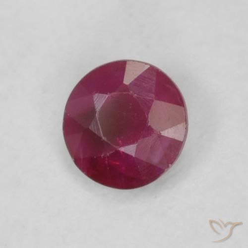 0.18 ct Red Ruby Stone, Natural Ruby in Round Facet Shape for Sale