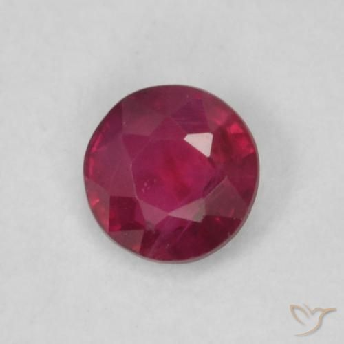 0.15 ct Red Ruby Stone, Natural Ruby in Round Facet Shape for Sale