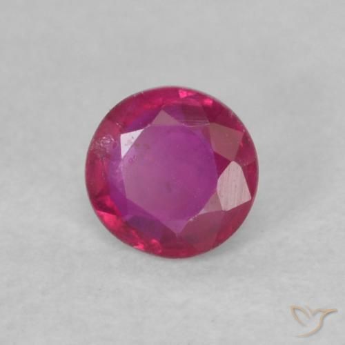 0.14 ct Red Ruby Stone, Natural Ruby in Round Facet Shape for Sale
