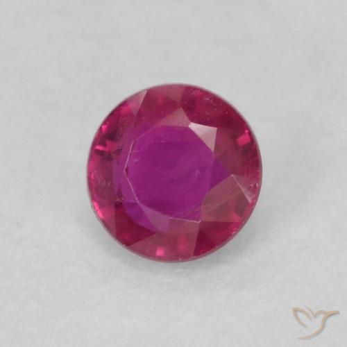 0.20 ct Red Ruby Stone, Natural Ruby in Round Facet Shape for Sale
