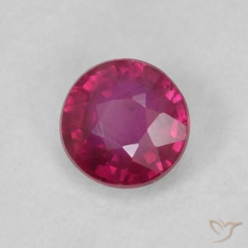 0.22 ct Red Ruby Stone, Natural Ruby in Round Facet Shape for Sale