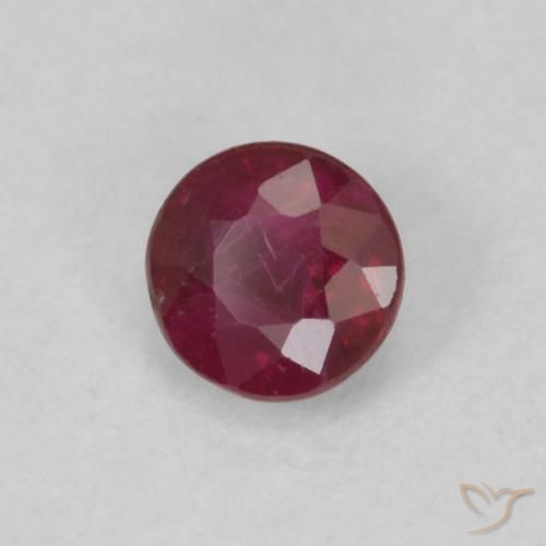 0.32 ct Red Ruby Stone, Natural Ruby in Round Facet Shape for Sale