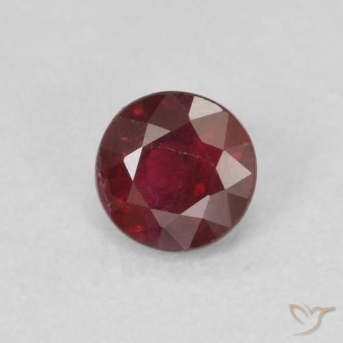 0.30 ct Red Ruby Stone, Natural Ruby in Round Facet Shape for Sale