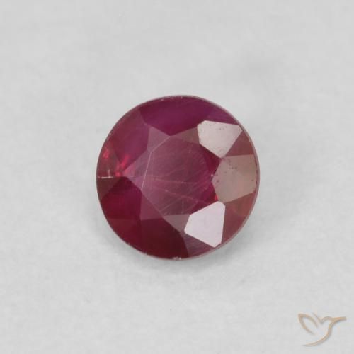0.28 ct Red Ruby Stone, Natural Ruby in Round Facet Shape for Sale