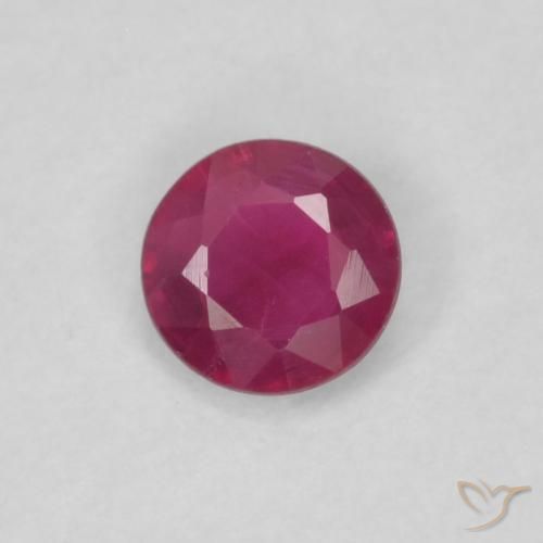 0.24 ct Red Ruby Stone, Natural Ruby in Round Facet Shape for Sale