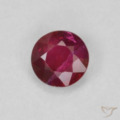 0.27 ct Red Ruby Stone, Natural Ruby in Round Facet Shape for Sale