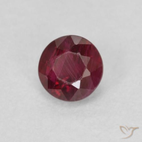 0.33 ct Red Ruby Stone, Natural Ruby in Round Facet Shape for Sale