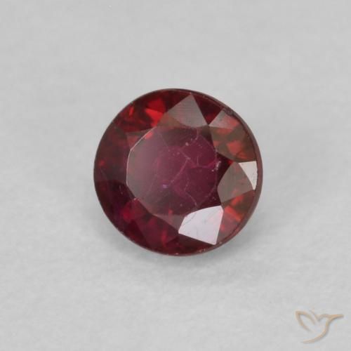 0.33 ct Red Ruby Stone, Natural Ruby in Round Facet Shape for Sale
