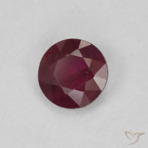0.25 ct Red Ruby Stone, Natural Ruby in Round Facet Shape for Sale