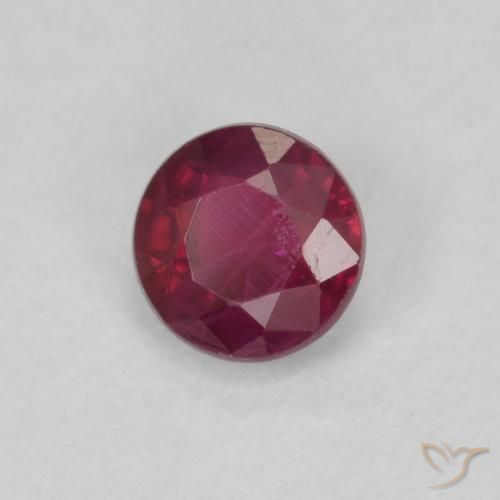 0.32 ct Red Ruby Stone, Natural Ruby in Round Facet Shape for Sale