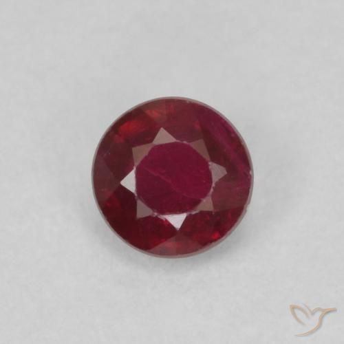 0.30ct Natural Dark Red Ruby, Round, VS