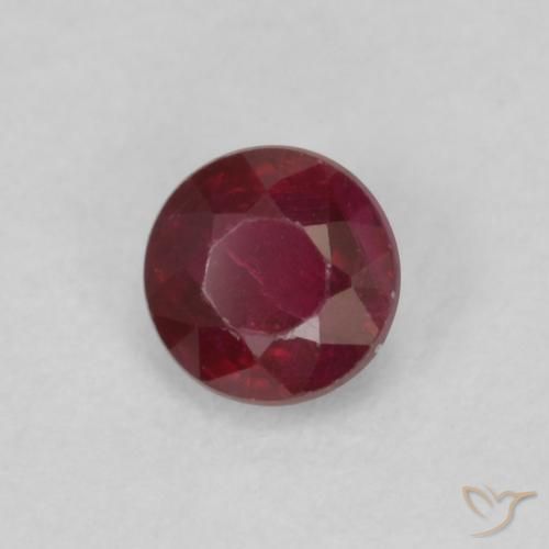 0.30 ct Red Ruby Stone, Natural Ruby in Round Facet Shape for Sale