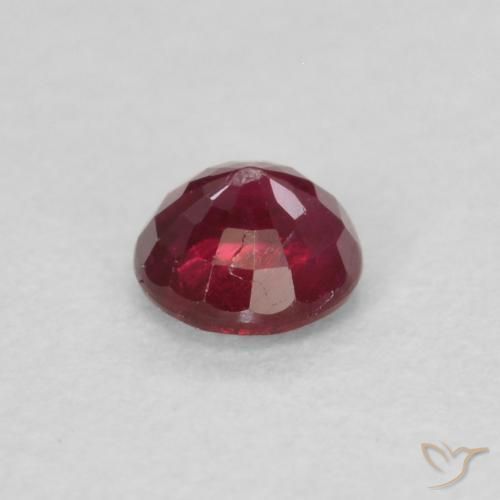 Ruby Gemstone in 3.7 mm Size for Sale, Ruby Stone in Dark Red Color