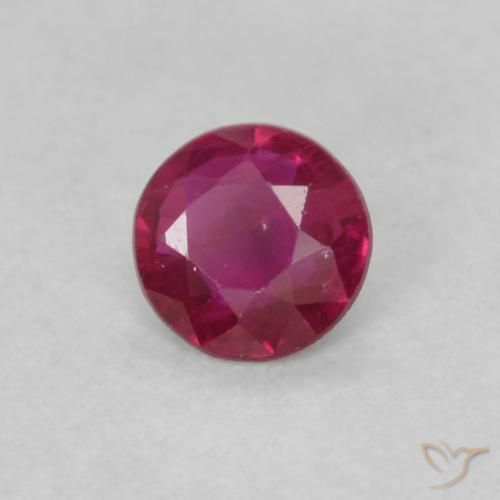 0.16 ct Red Ruby Stone, Natural Ruby in Round Facet Shape for Sale