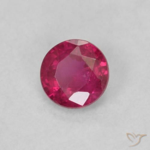 0.17 ct Red Ruby Stone, Natural Ruby in Round Facet Shape for Sale