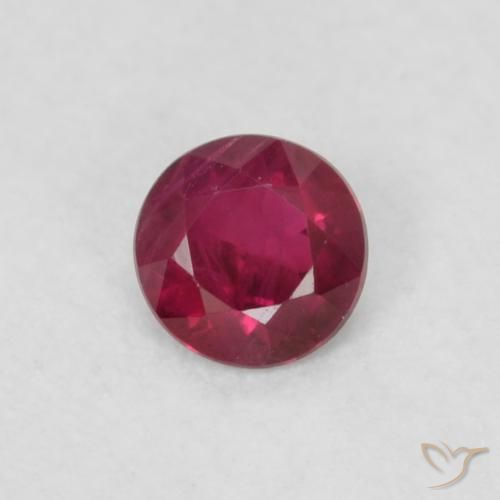 0.16ct Natural Deep Wine Red Ruby, Round, VS