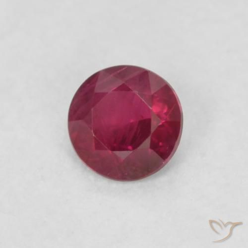 0.16 ct Red Ruby Stone, Natural Ruby in Round Facet Shape for Sale