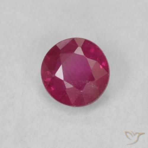 0.20 ct Red Ruby Stone, Natural Ruby in Round Facet Shape for Sale