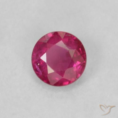 0.19 ct Red Ruby Stone, Natural Ruby in Round Facet Shape for Sale