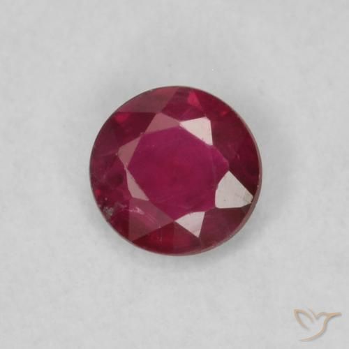 0.16ct Natural Deep Wine Red Ruby, Round, VS