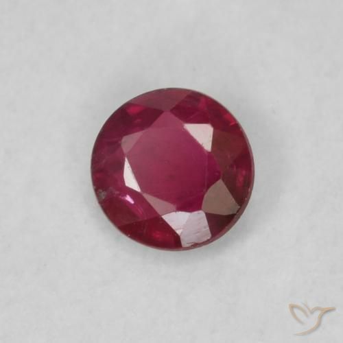 0.16 ct Red Ruby Stone, Natural Ruby in Round Facet Shape for Sale
