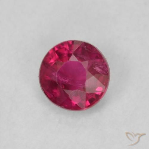 0.20 ct Red Ruby Stone, Natural Ruby in Round Facet Shape for Sale