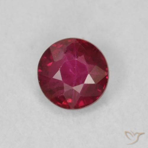 0.20ct Natural Deep Red Ruby, Round, VS