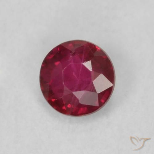 0.20 ct Red Ruby Stone, Natural Ruby in Round Facet Shape for Sale
