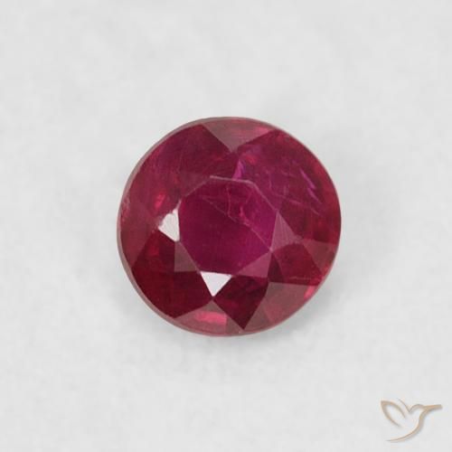 0.21ct Natural Deep Red Ruby, Round, VS