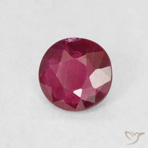 0.18 ct Red Ruby Stone, Natural Ruby in Round Facet Shape for Sale
