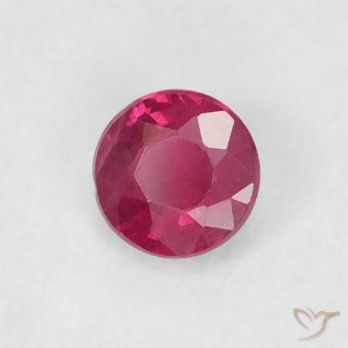 0.19 ct Red Ruby Stone, Natural Ruby in Round Facet Shape for Sale