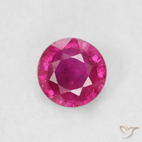 0.22ct Natural Pinkish Red Ruby, Round, VS