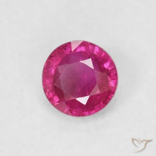 0.22 ct Red Ruby Stone, Natural Ruby in Round Facet Shape for Sale
