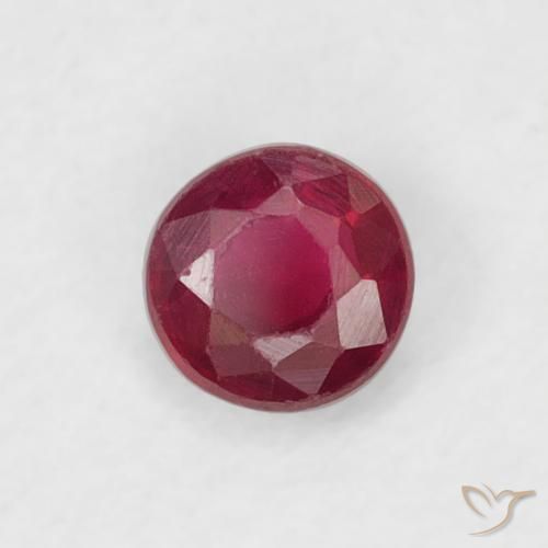 0.23 ct Red Ruby Stone, Natural Ruby in Round Facet Shape for Sale