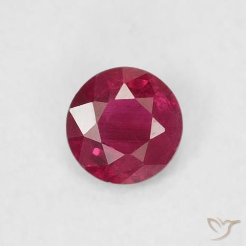 0.17ct Natural Deep Reddish Pink Ruby, Round, VS
